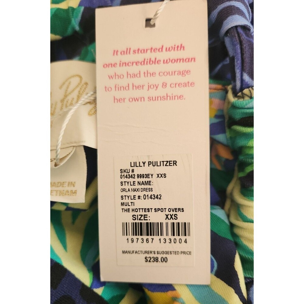 Lilly Pulitzer Orla Maxi Dress Navy & Blue Tropical Floral Halter XXS Resort NWT - Picture 8 of 13